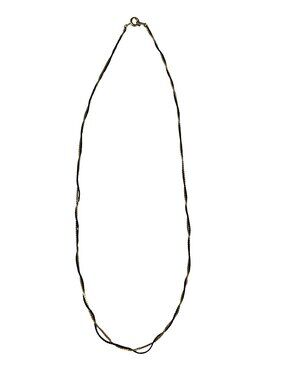 Vintage Gold Tone Black Chain Necklace Twisted Rope Style 17 Inch